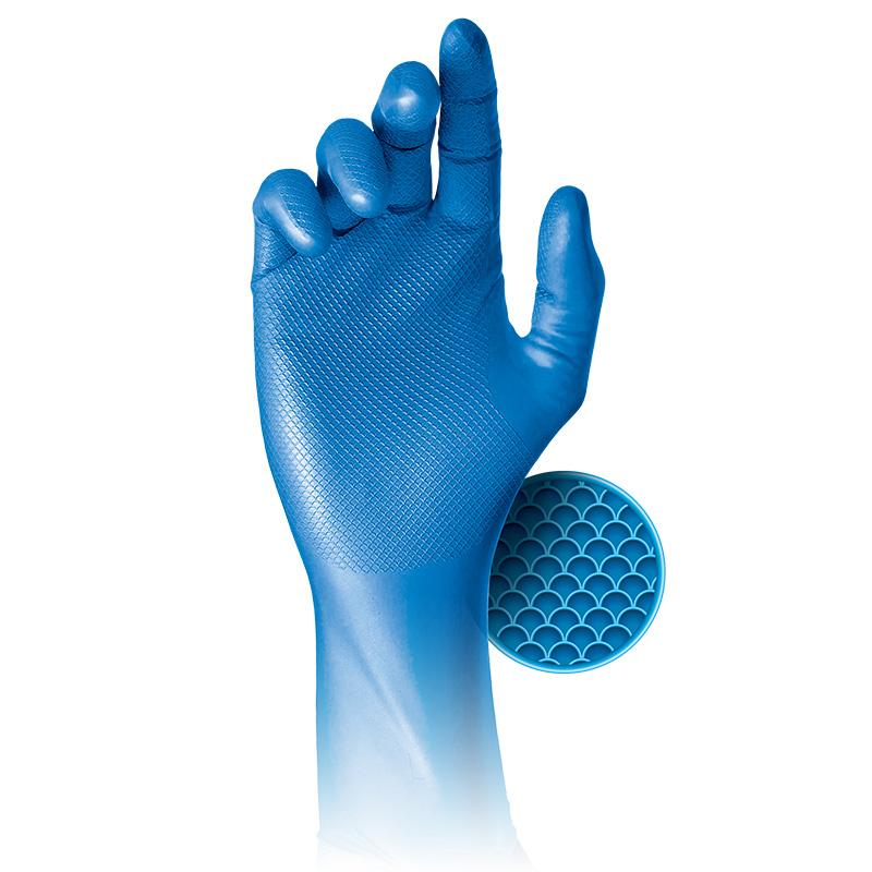 Grippaz Blue Semi-Disposable Nitrile Food Safety Gloves (Pack of 24 Pairs)