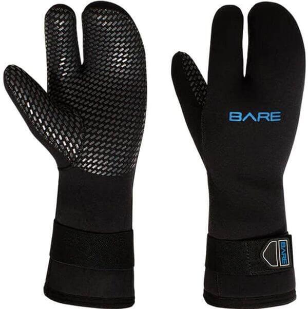 3-finger gloves for cold water divers