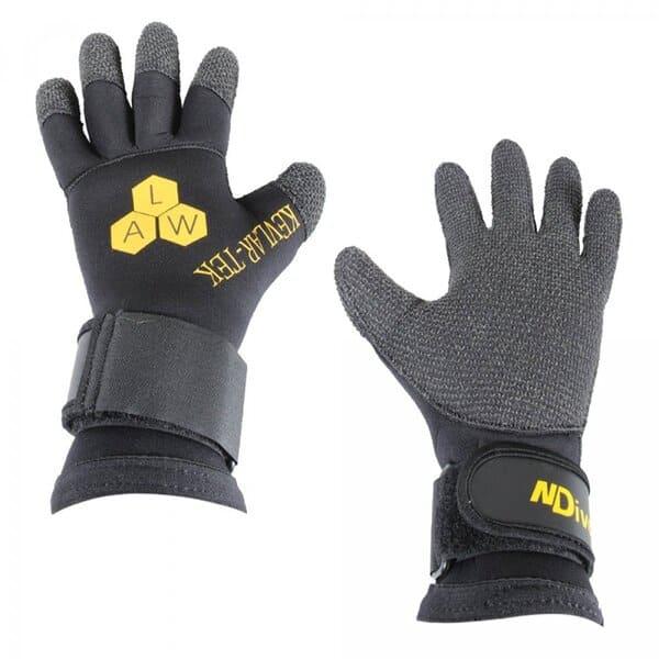 Heavy-duty, kevlar-reinforced, diving gloves