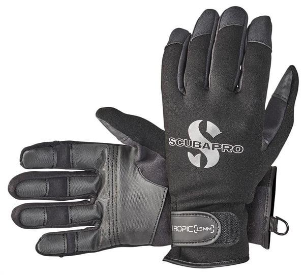 Tropical diving gloves that are reinforced for greater durability