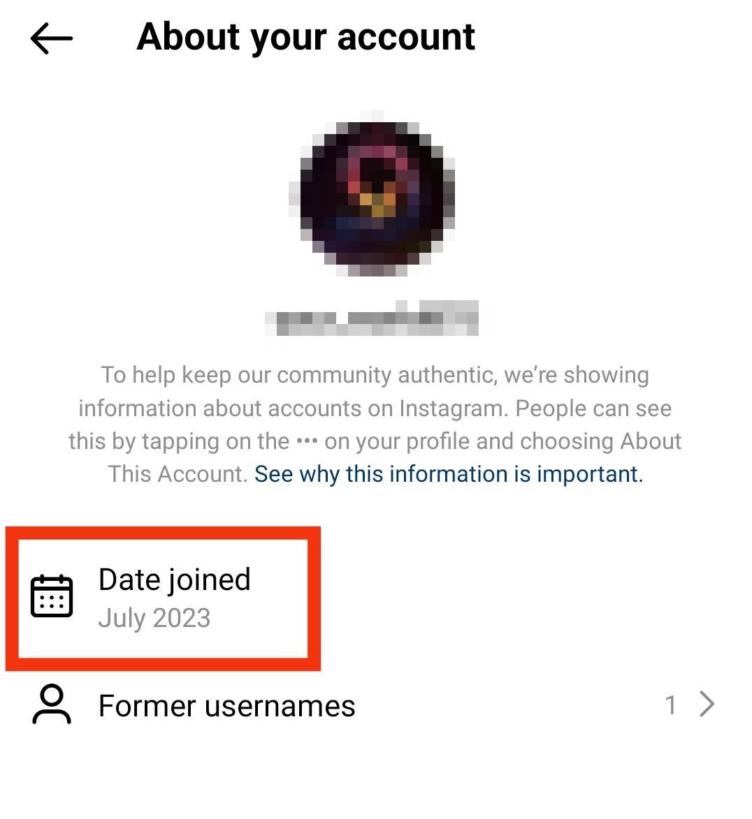 Instagram Account Creation Date