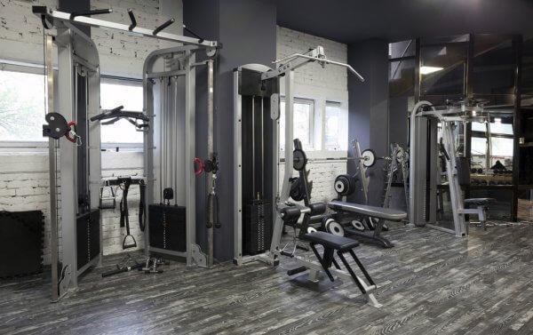 gym workout area different types of weights equipment