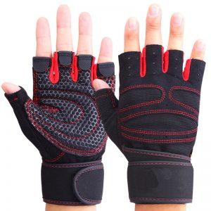 half-fingered glove with wrist wrap