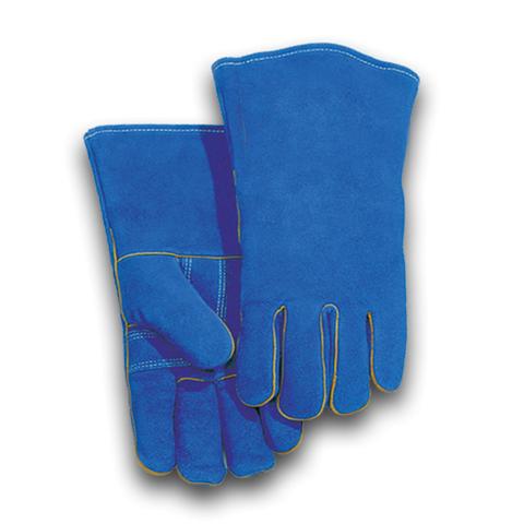 welder glove for welding blue leather glove