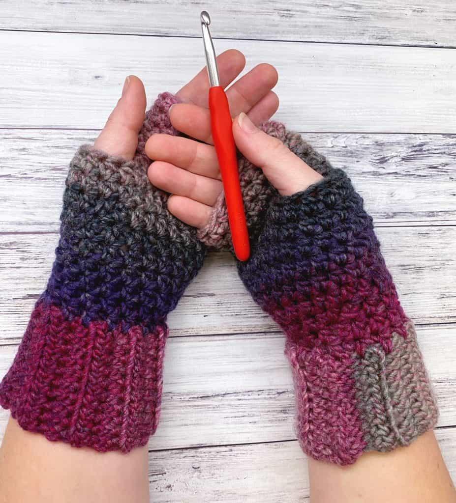 crochet fingerless mitts