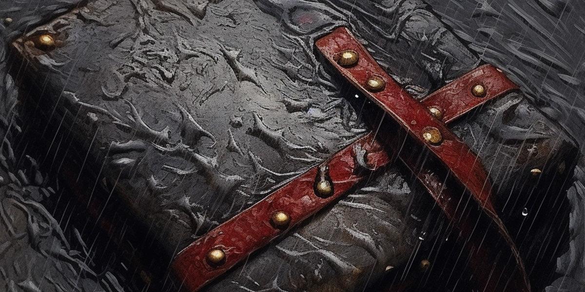 leather wallet in rain