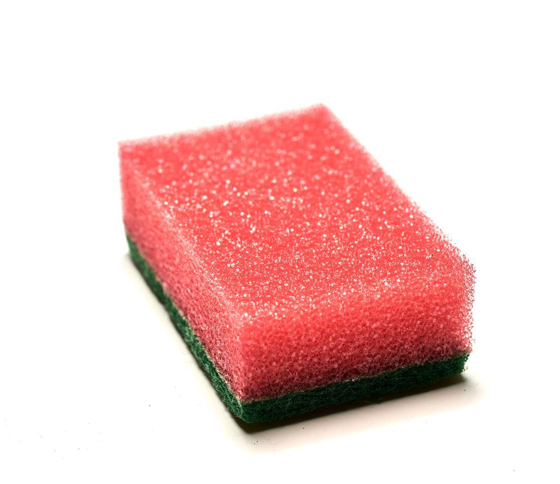 red sponge on a white background