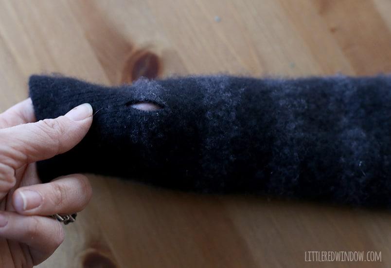 Super Simple Upcycled Felted Fingerless Gloves | littleredwindow.com