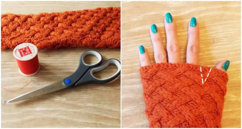 DIY Fingerless Gloves from a Sweater