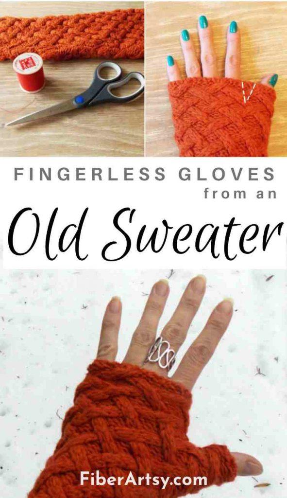 DIY Fingerless Gloves from an Old Sweater