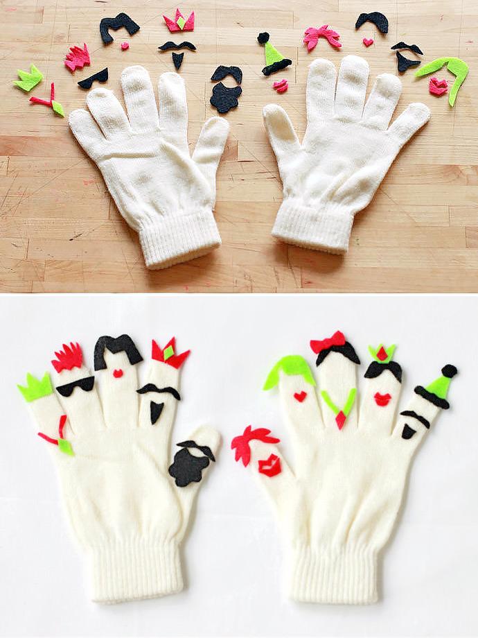 DIY Fantastic Finger People Gloves for Kids