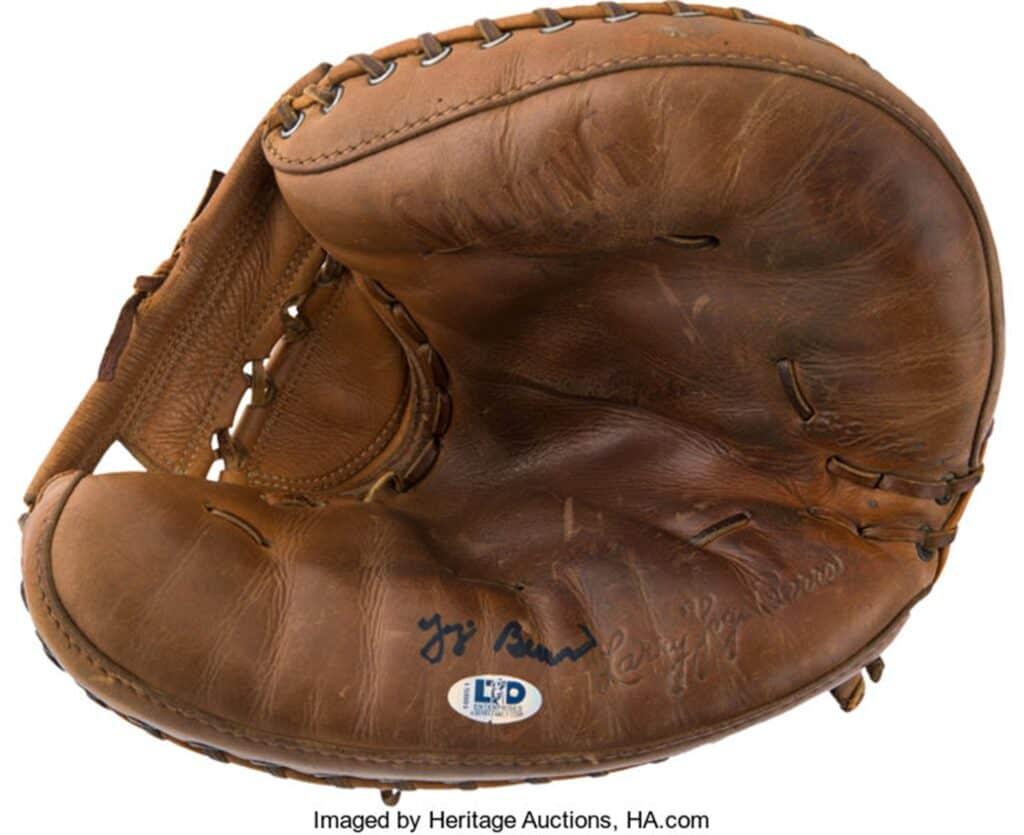 Late 1950s Yogi Berra Game Used & Signed Catcher’s Mitt