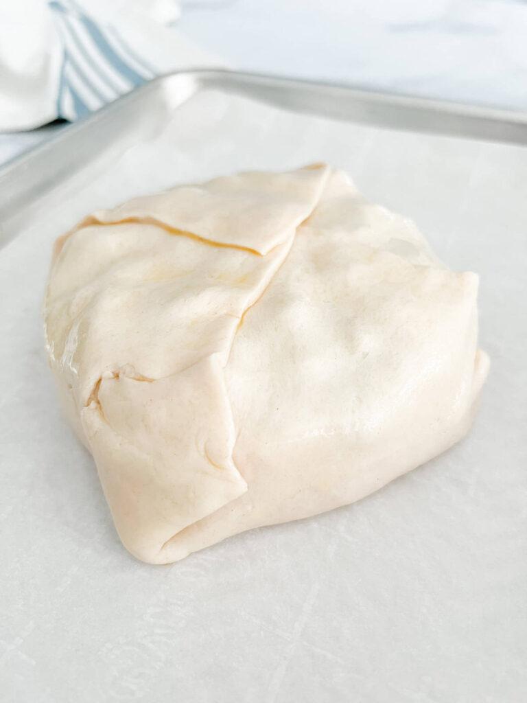 Brie wrapped in pastry sheet