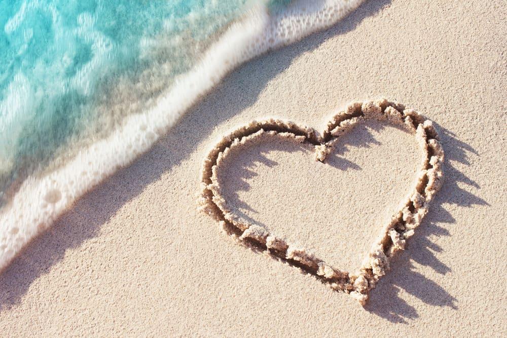 Heart Symbol On a Sand Of Beach