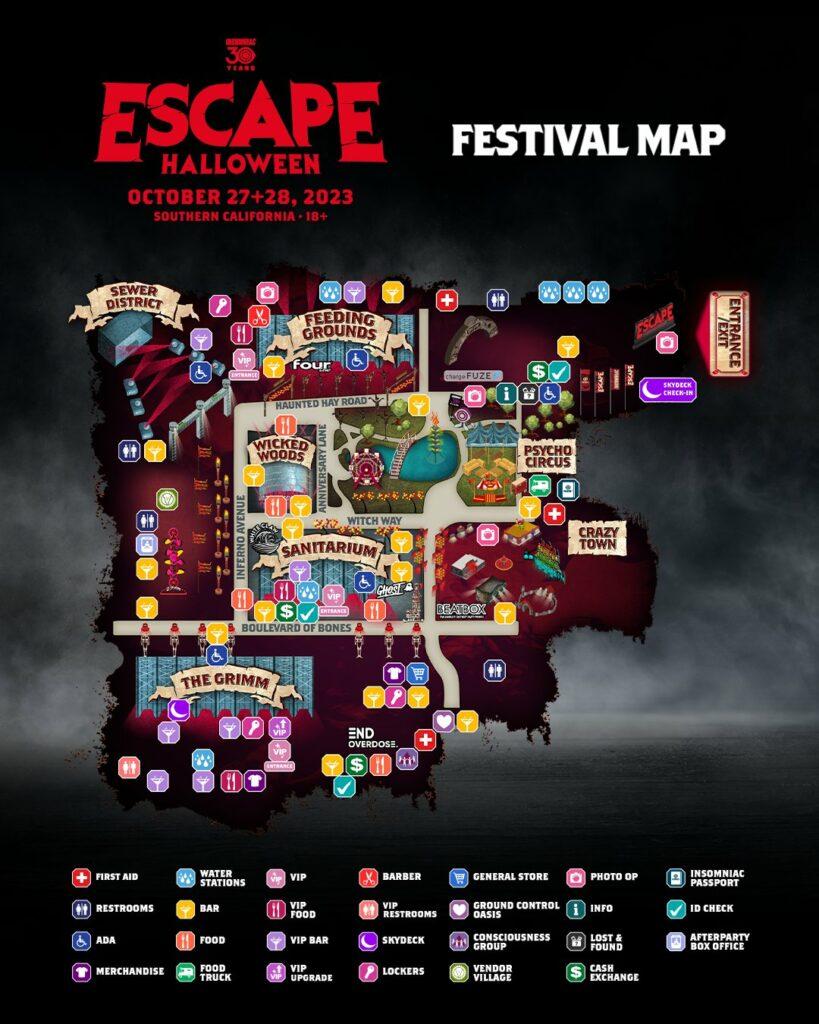 Escape Halloween 2023 Parking Map