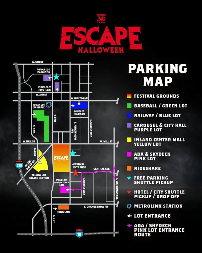 Escape Halloween 2023 Parking Info