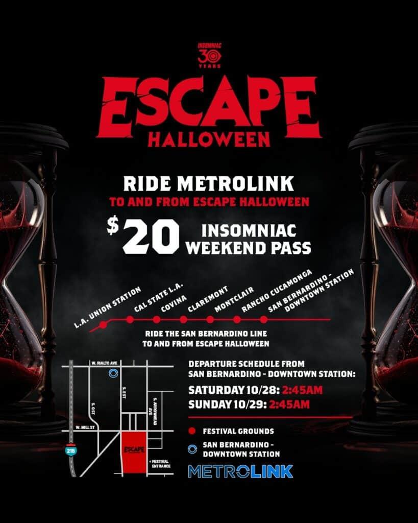 Escape Halloween 2023 - Metrolink Info