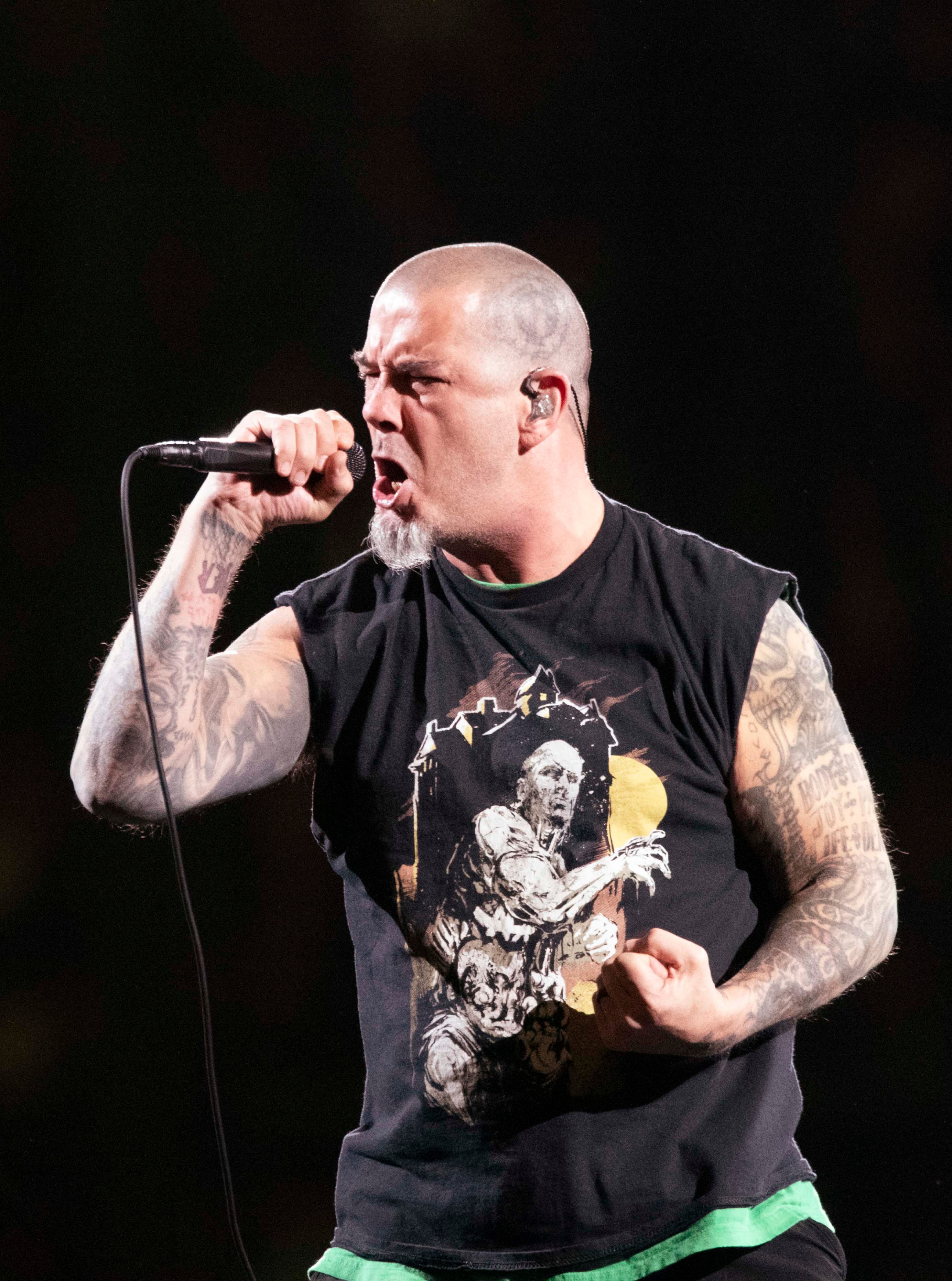 Pantera singer Phil Anselmo performs as the opening act before Metallica on the M72 World Tour on night one of a no-repeat weekend.