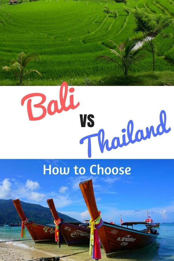 Bali vs Thailand: How do you choose which of these great Southeast Asia destinations is best for you? Check out this quick guide to picking. #bali #thailand #southeastasia