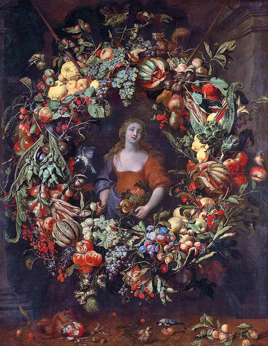 Pomona Encircled by a Garland of Fruit, Studio of Frans Snyders, 17th century. Source: Christie’s.