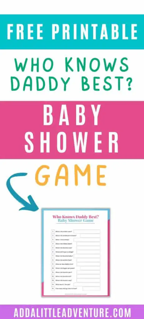 Free Printable Who Knows Daddy Best? Baby Shower Game