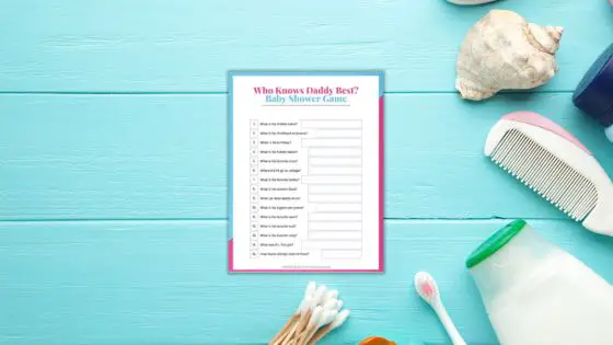 Who Knows Daddy Best Baby Shower Game (Free Printable)