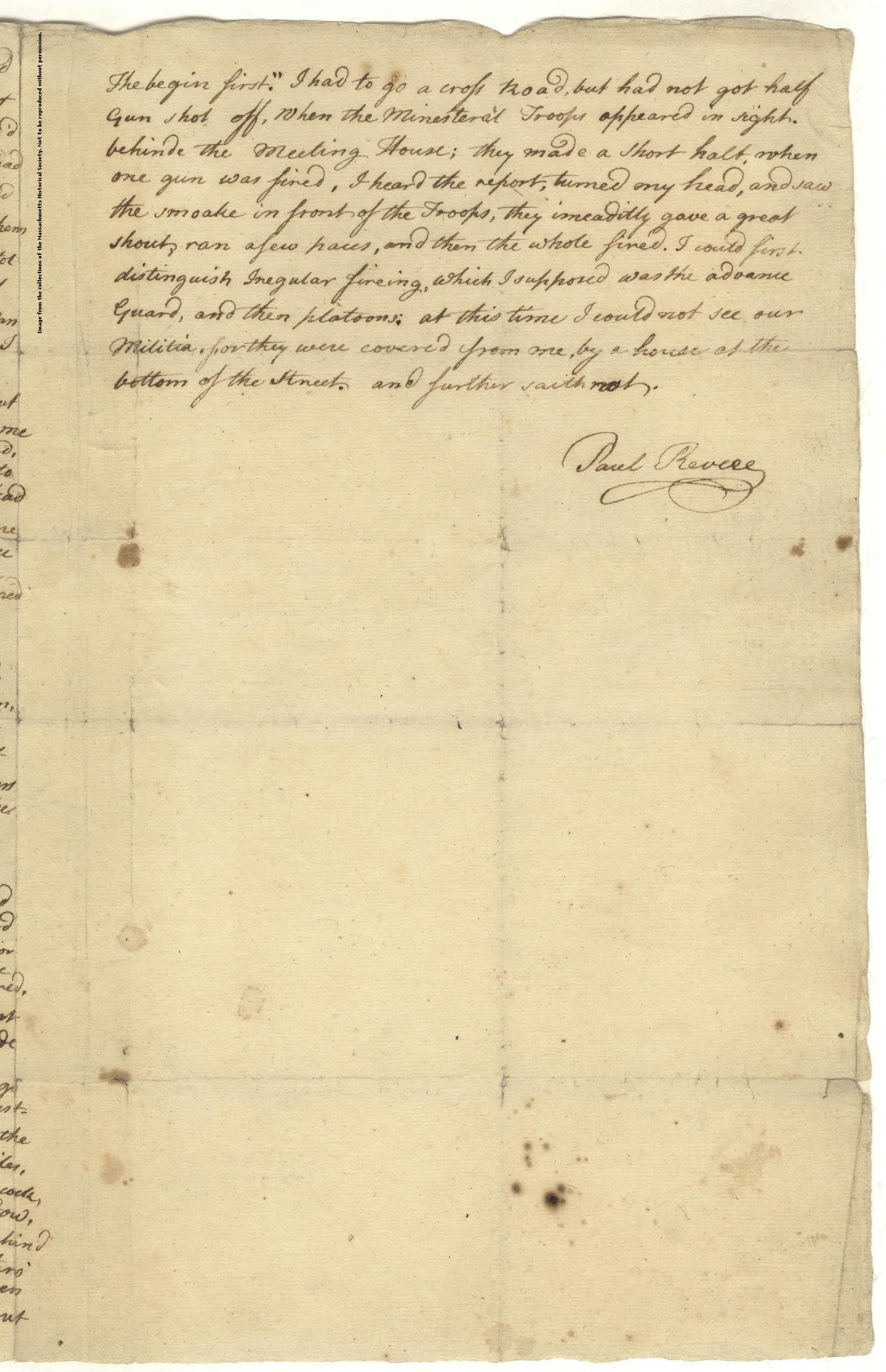 Last page of Paul Revere