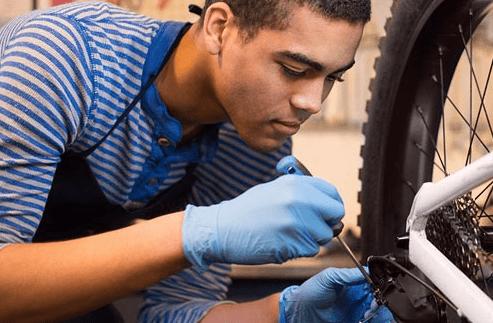 inspecting a used bike