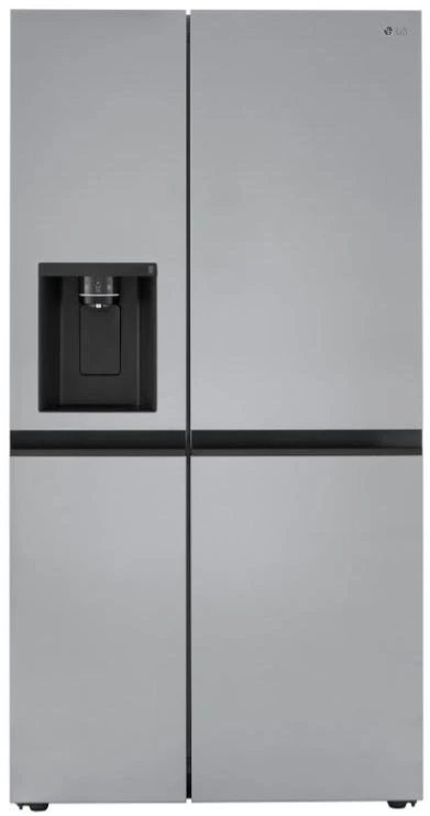 Front view of the LG LRSXC2306S quad-door counter depth refrigerator