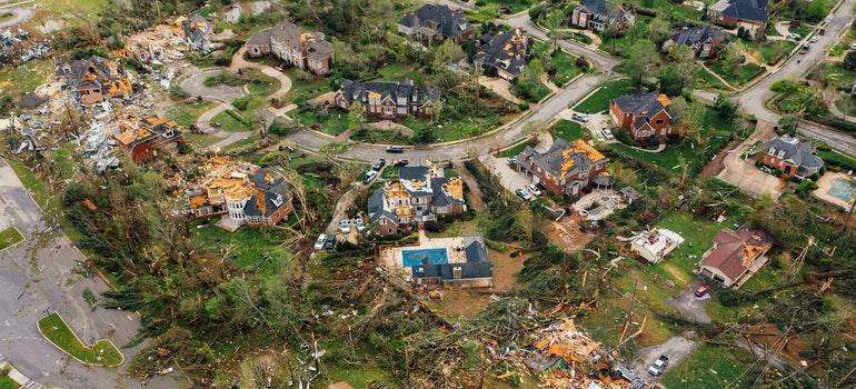 Picture of a town after a hurricane.