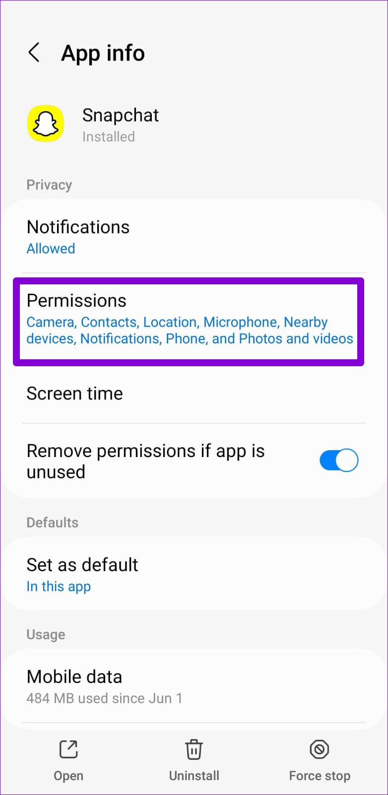 Allow Snapchat to Access Your Storage on Android