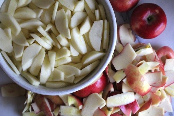 Apples Peeled for Sauce