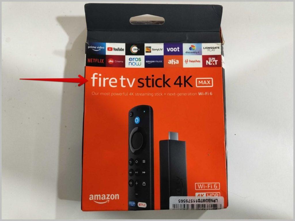 Model Name on Fire TV Stick Box