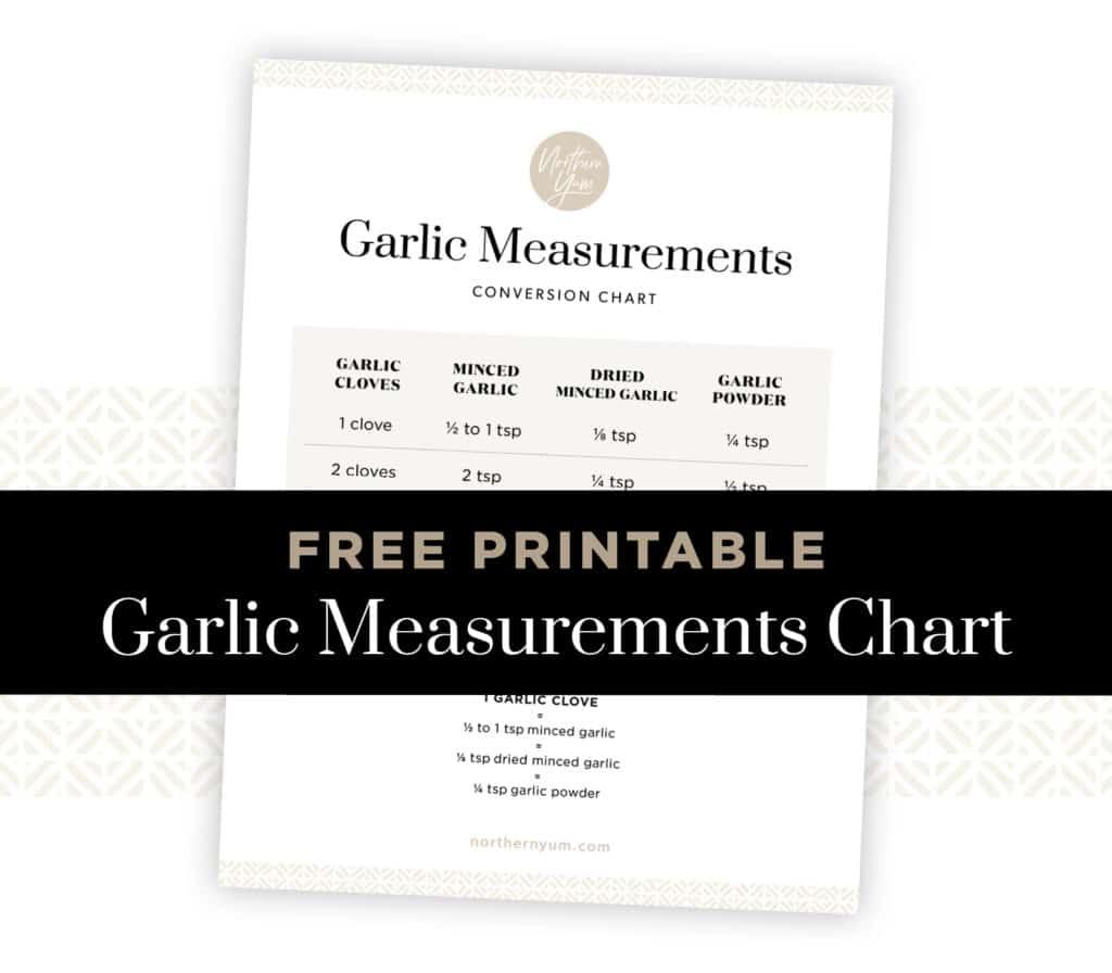 Free Printable Garlic Measurements Chart