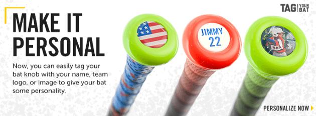 Personalize your baseball bat or softball bat. Custom bat knob.