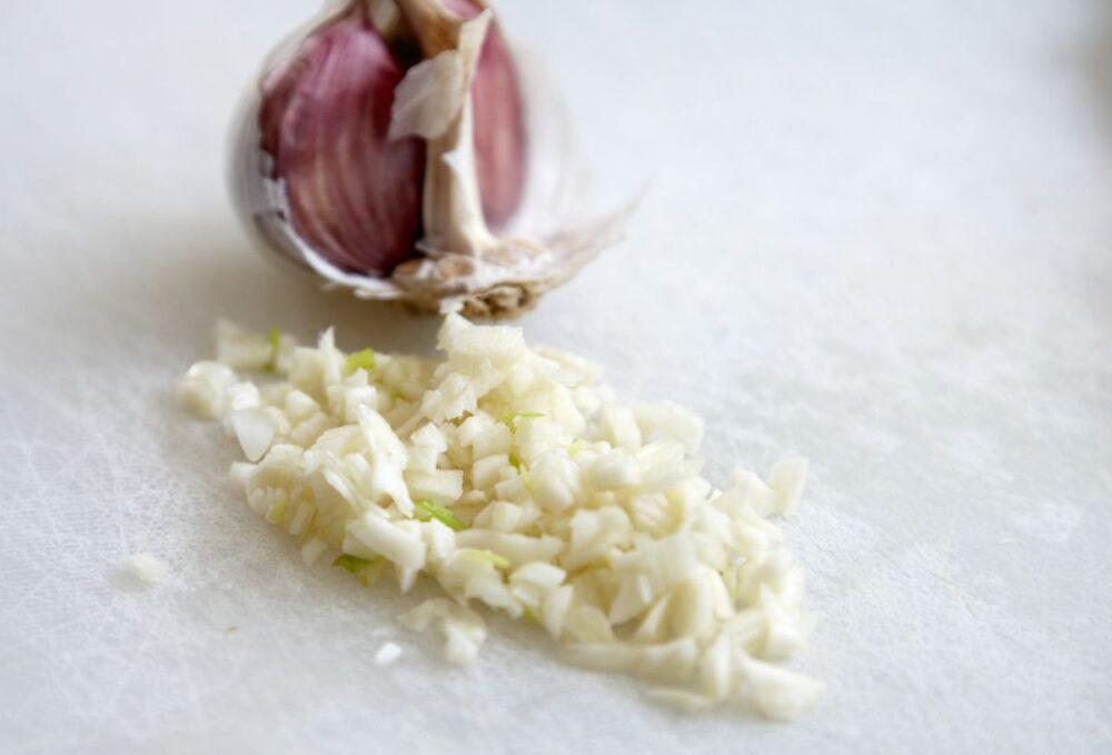 Minced up garlic cloves