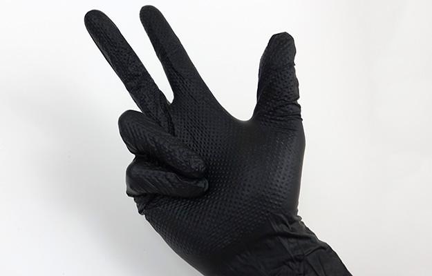 Testing flexibility of disposable aquarium gloves