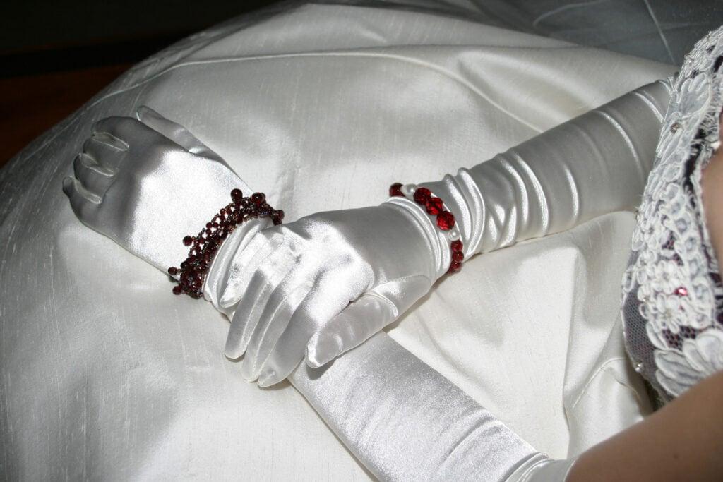 elegant silk hand gloves