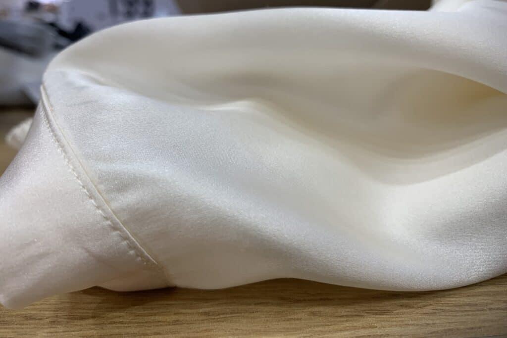 luxurious white silk fabric