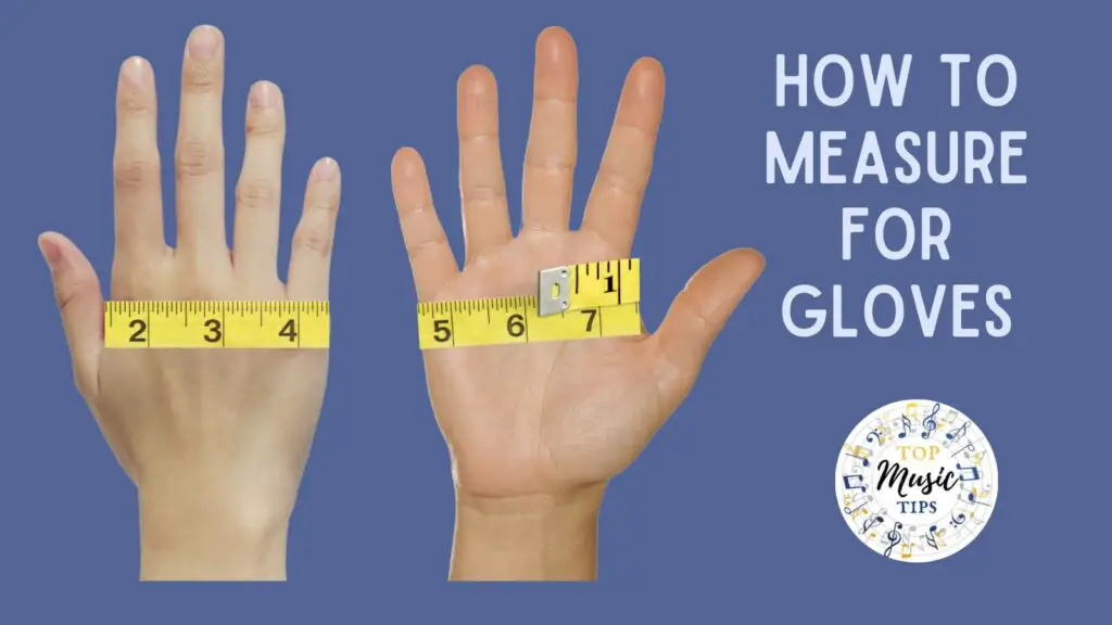 How to measure for marching band gloves using a measuring tape.