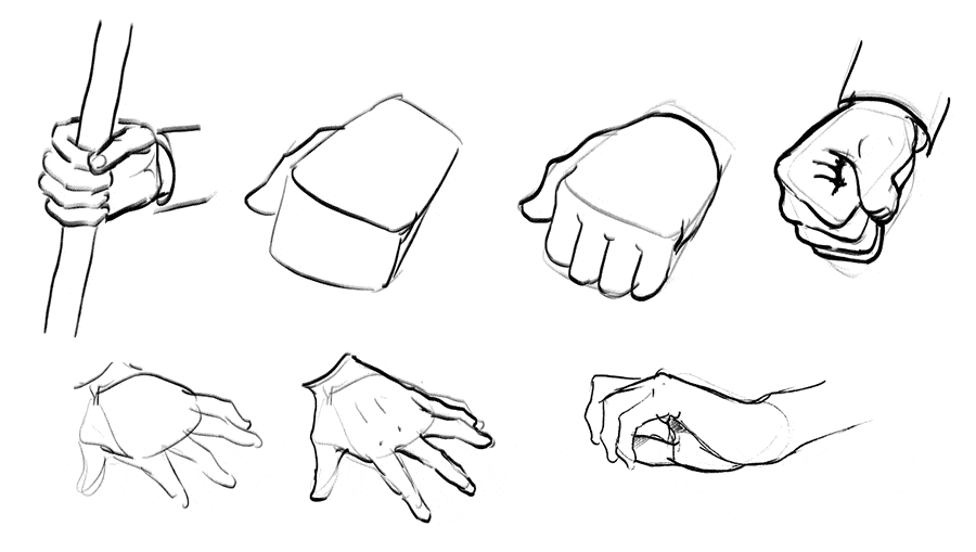 Anime hands studies by Gvaat