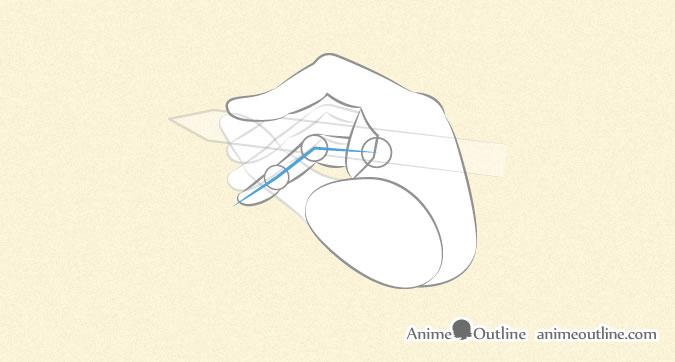 Anime hand holding pen or pencil pinky finger proportions