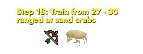 Train from 27 -30 ranged at sand crabs