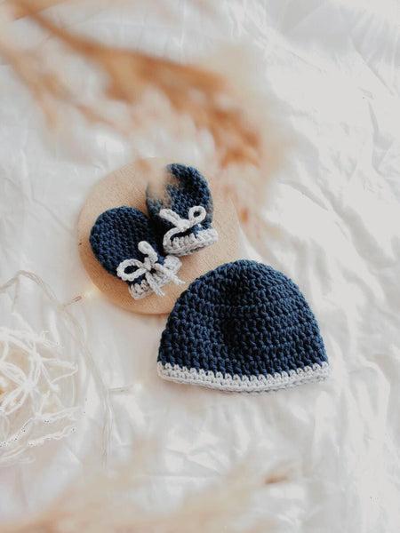 baby mittens and hat