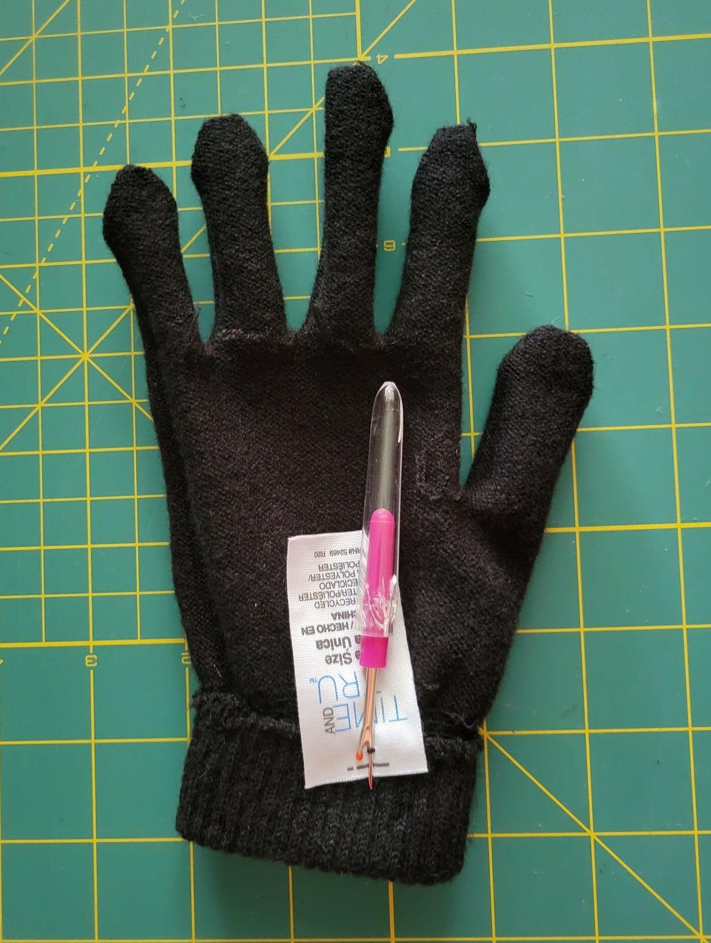 remove tags and turn the glove inside out