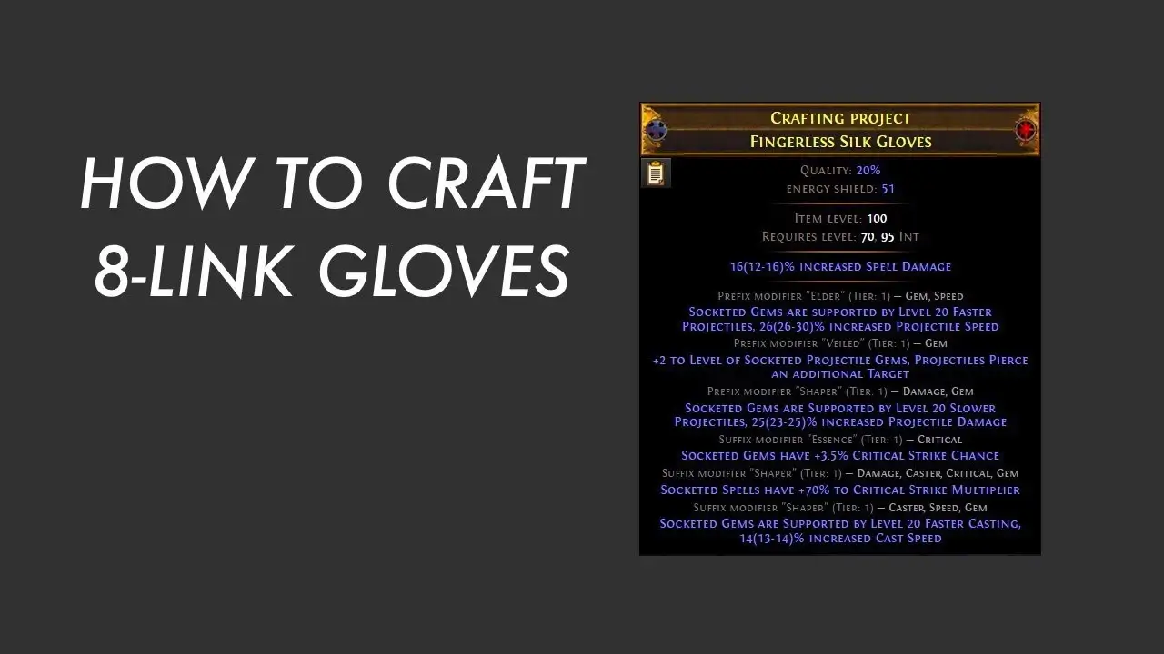 PoE 3.22: How to craft 8-Link Spark Gloves?