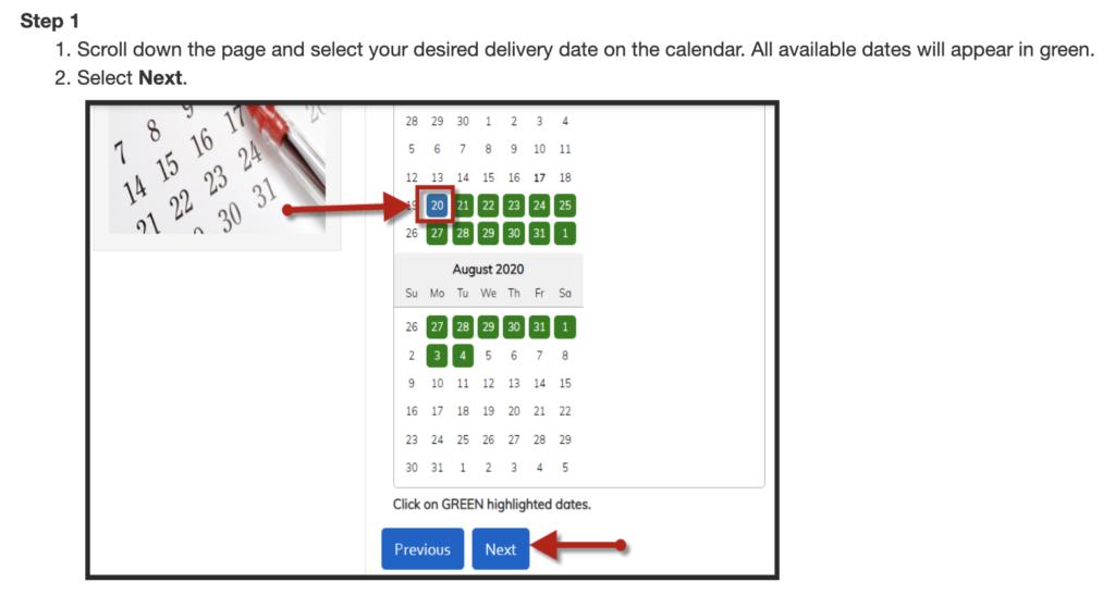 Scheduling Delivery From Costco.com Step 1