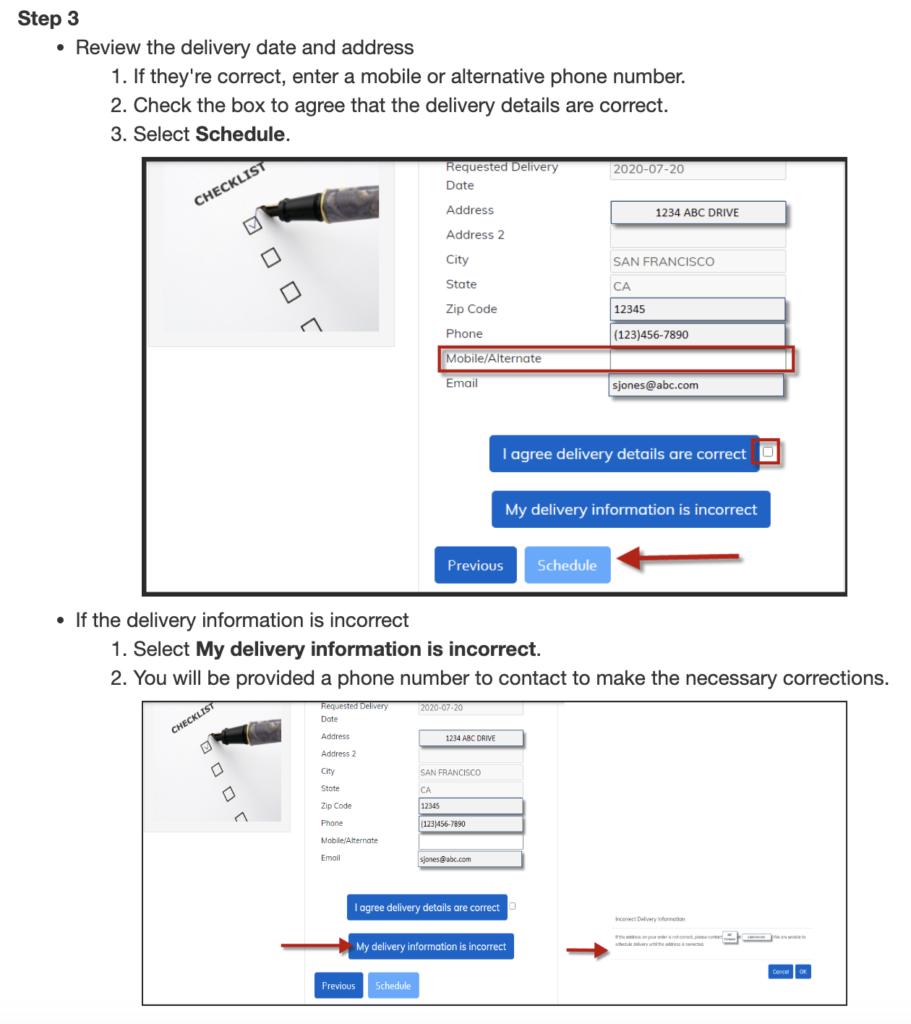 Scheduling Delivery From Costco.com Step 3