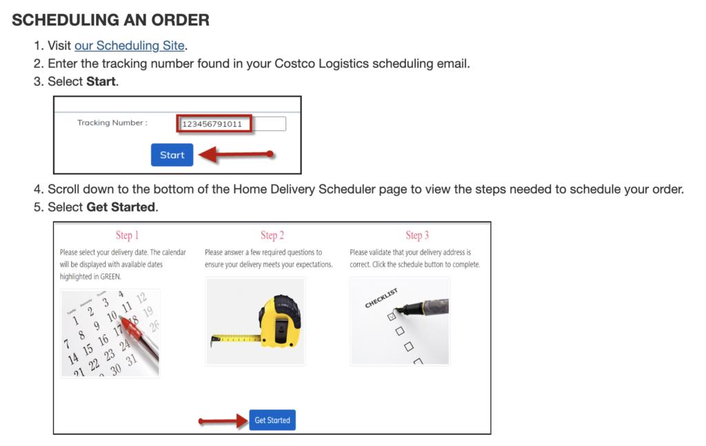 Scheduling Delivery From Costco.com