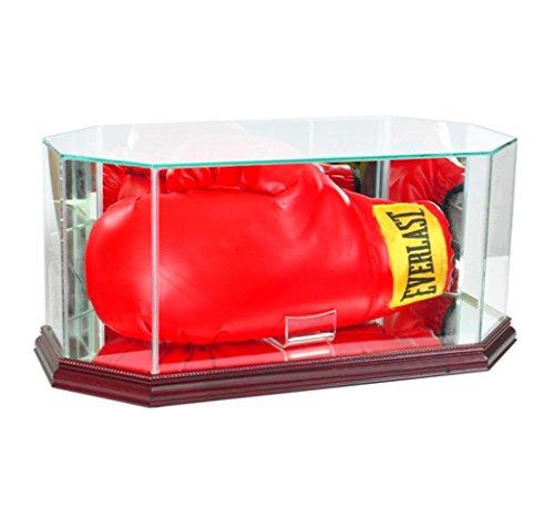 Perfect Cases BOXOCT-C Octagon Glass Full Size Boxing Glove Display Case44; Cherry